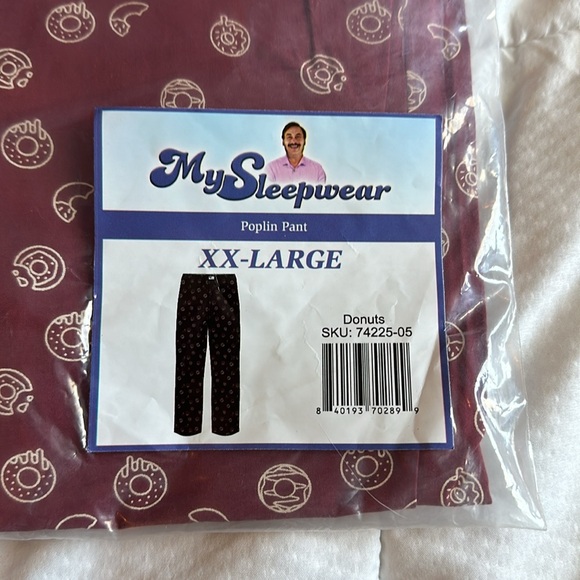 Brand New in Package My Pillow Unisex XX-Large Maroon Donut Pattern Pajamas - Picture 2 of 3